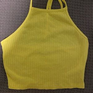 Yellow Halter Crop Top